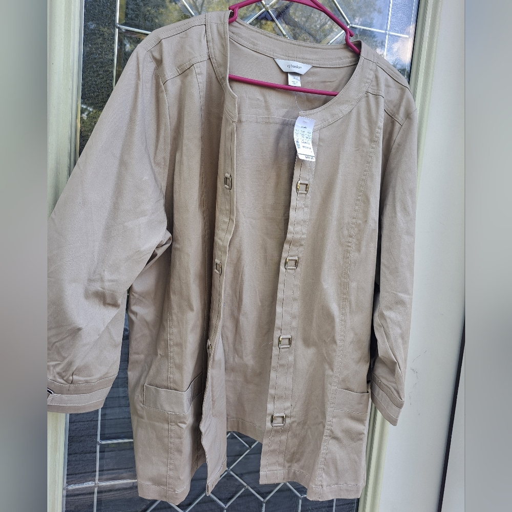 CJ Banks 20/22 Open Front Buckle Blazer NEW